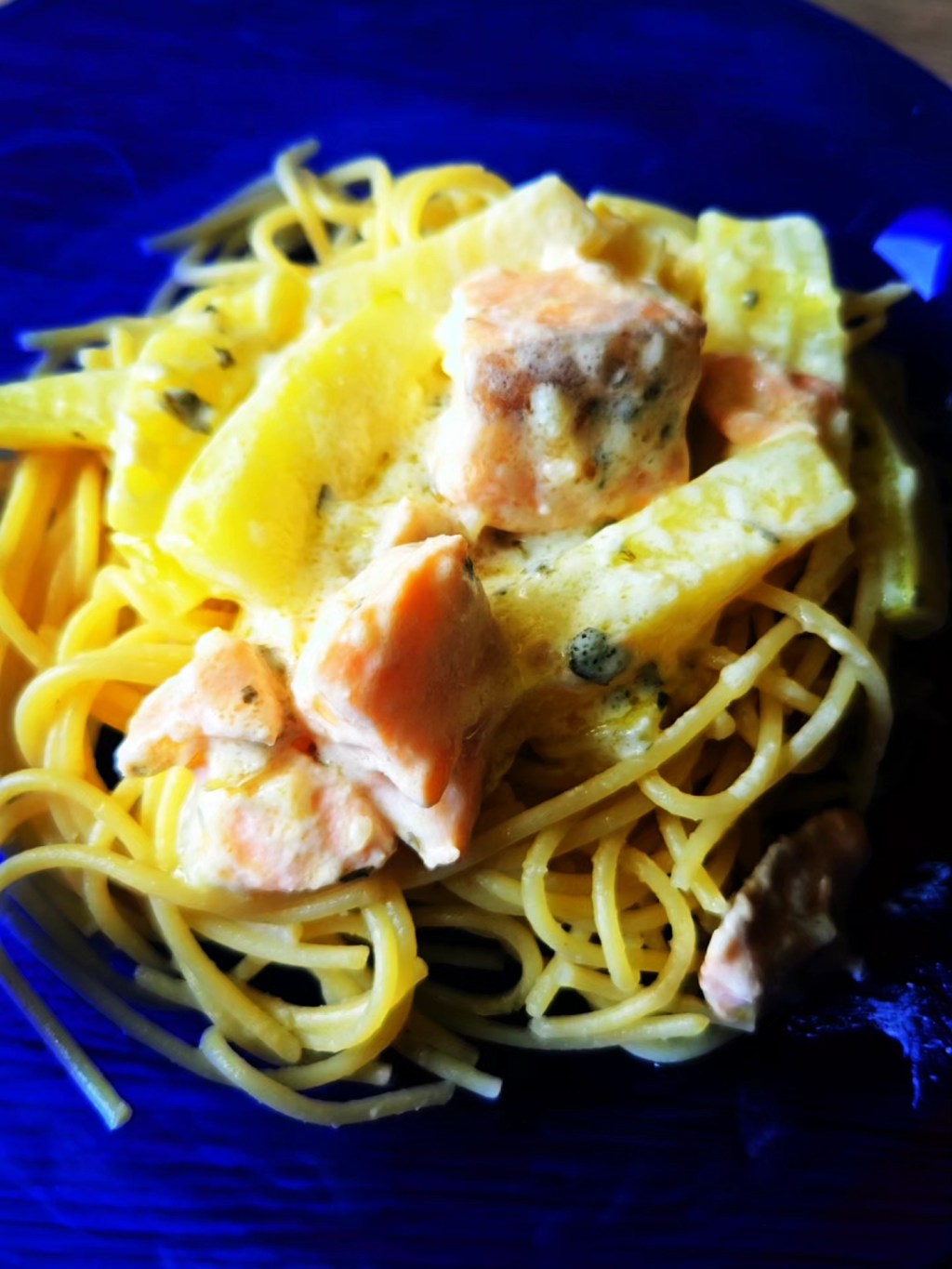 Spaghetti au Saumon et à la&nbsp;Courgette